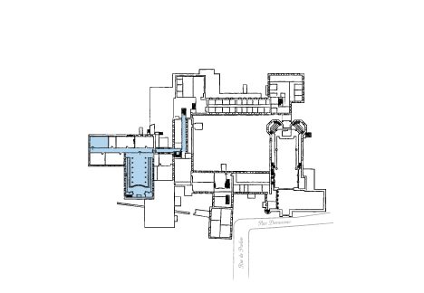 The classes highlighted on a floor plan map.