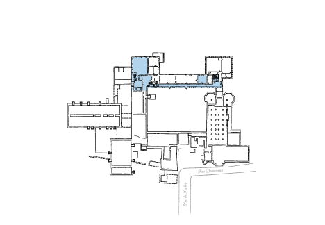 The basement’s essentials highlighted on a floor plan map.