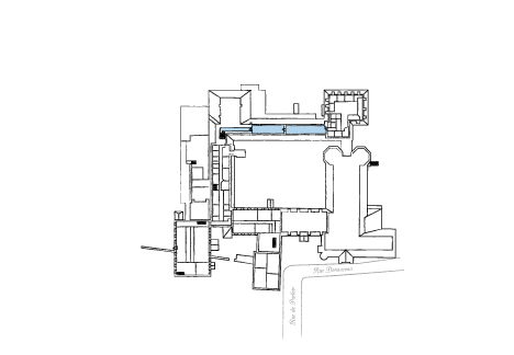 The chest attic highlighted on a floor plan map.