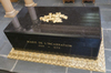 Block of black marble. Gilded carvings on the sides: "Mary of the Incarnation 1599 - 1672". Golden carved base.